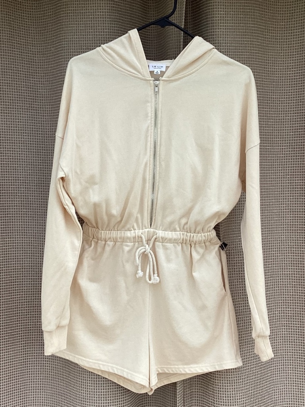 Le Lis hooded fleece romper. Size Small